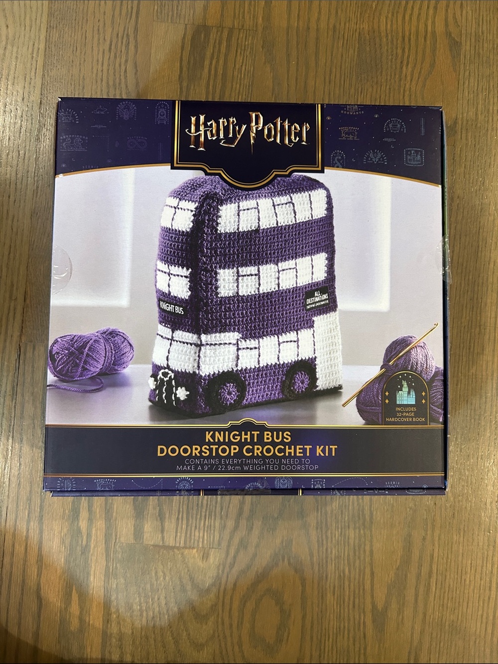 Harry Potter Purple & White Knight Bus Doorstop Crochet Kit